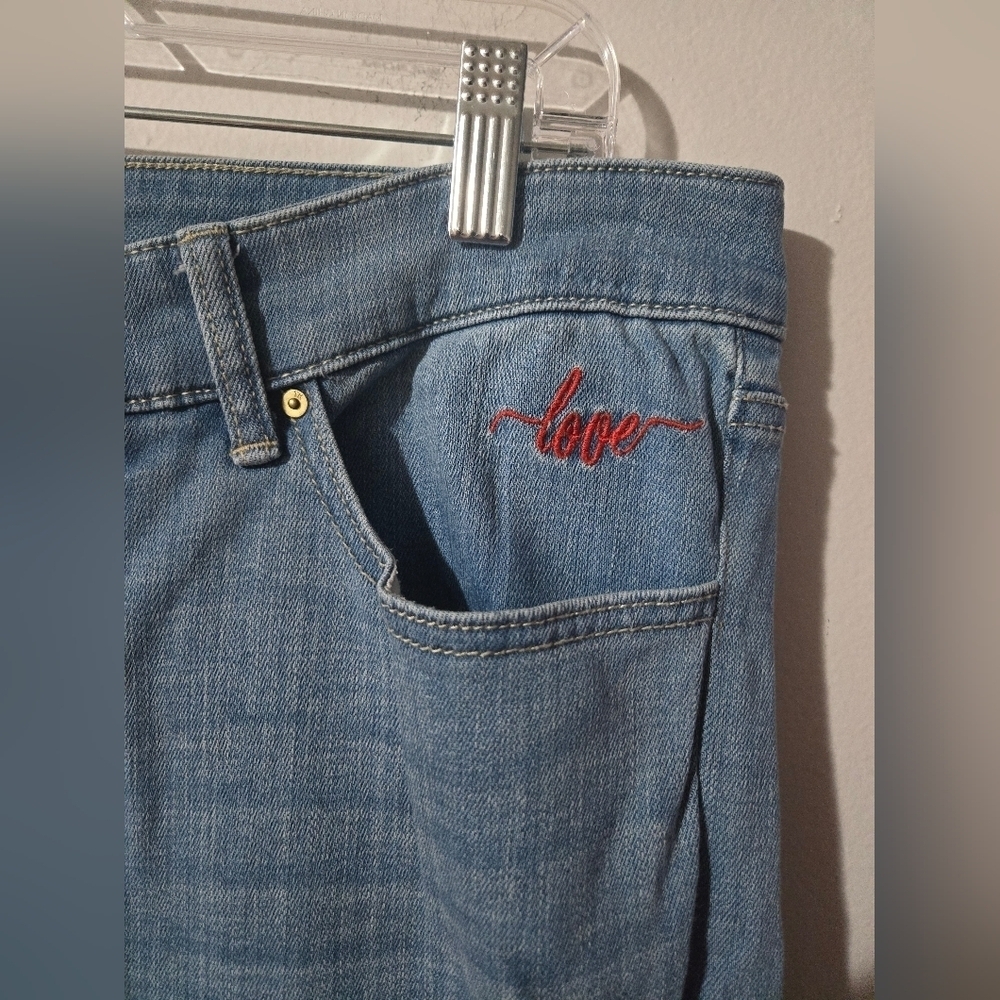 Tommy Hilfiger Tribeca Star Love You More Straight Jeans Womens Size 12 Y2K - Picture 3 of 11